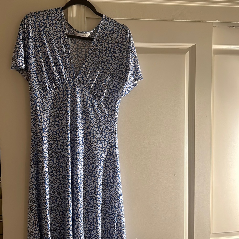 Mango blue midi dress